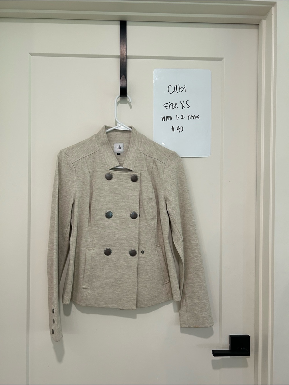 CAbi Light Cream Knit Blazer